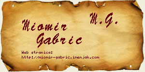 Miomir Gabrić vizit kartica